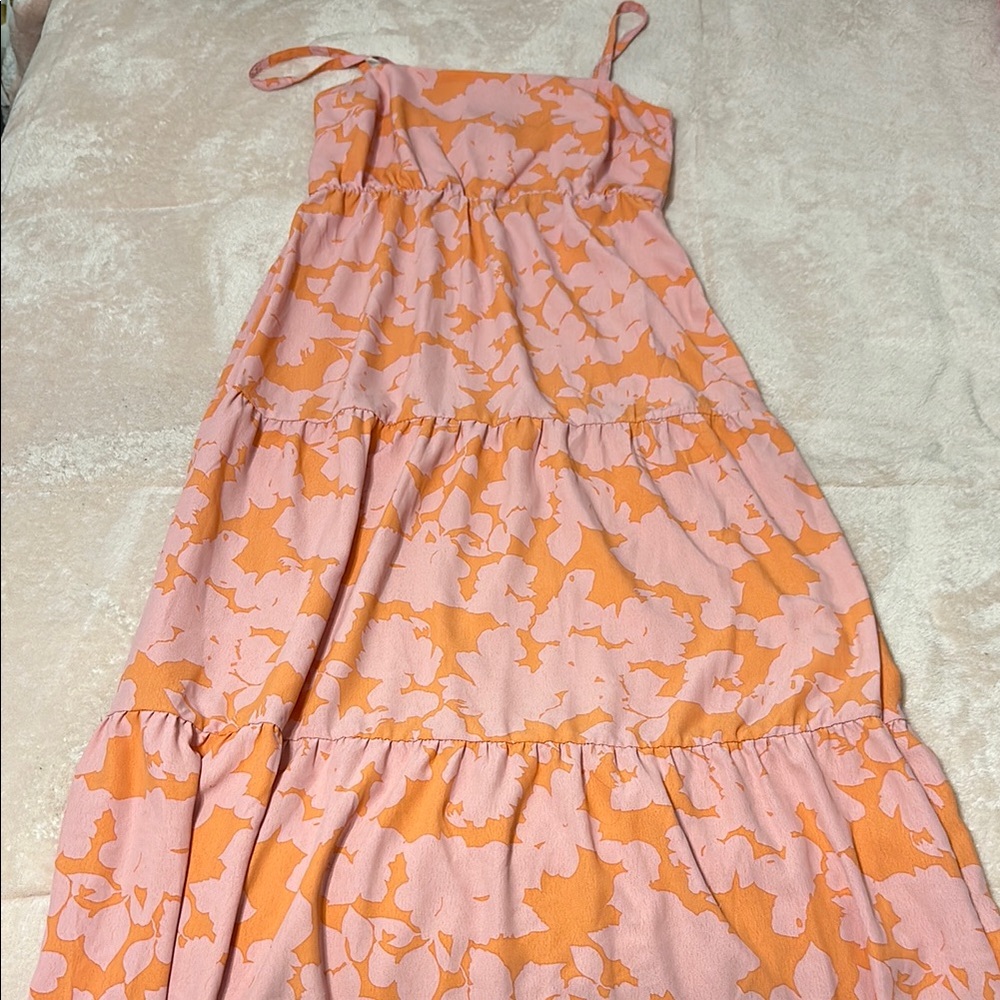 Floral Pink and Orange Dress